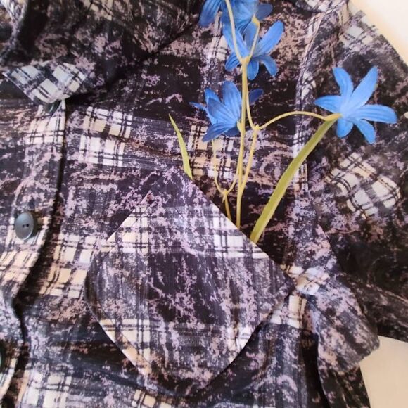 Terra Women's Button Tunic Blouse High Neck Long Sleeve Small - Picture 6 of 14